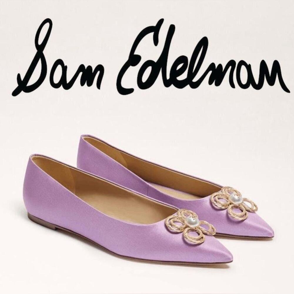 Sam Edelman Women's Wanda Tour Pointed Toe Flat Lilac Size 9.5